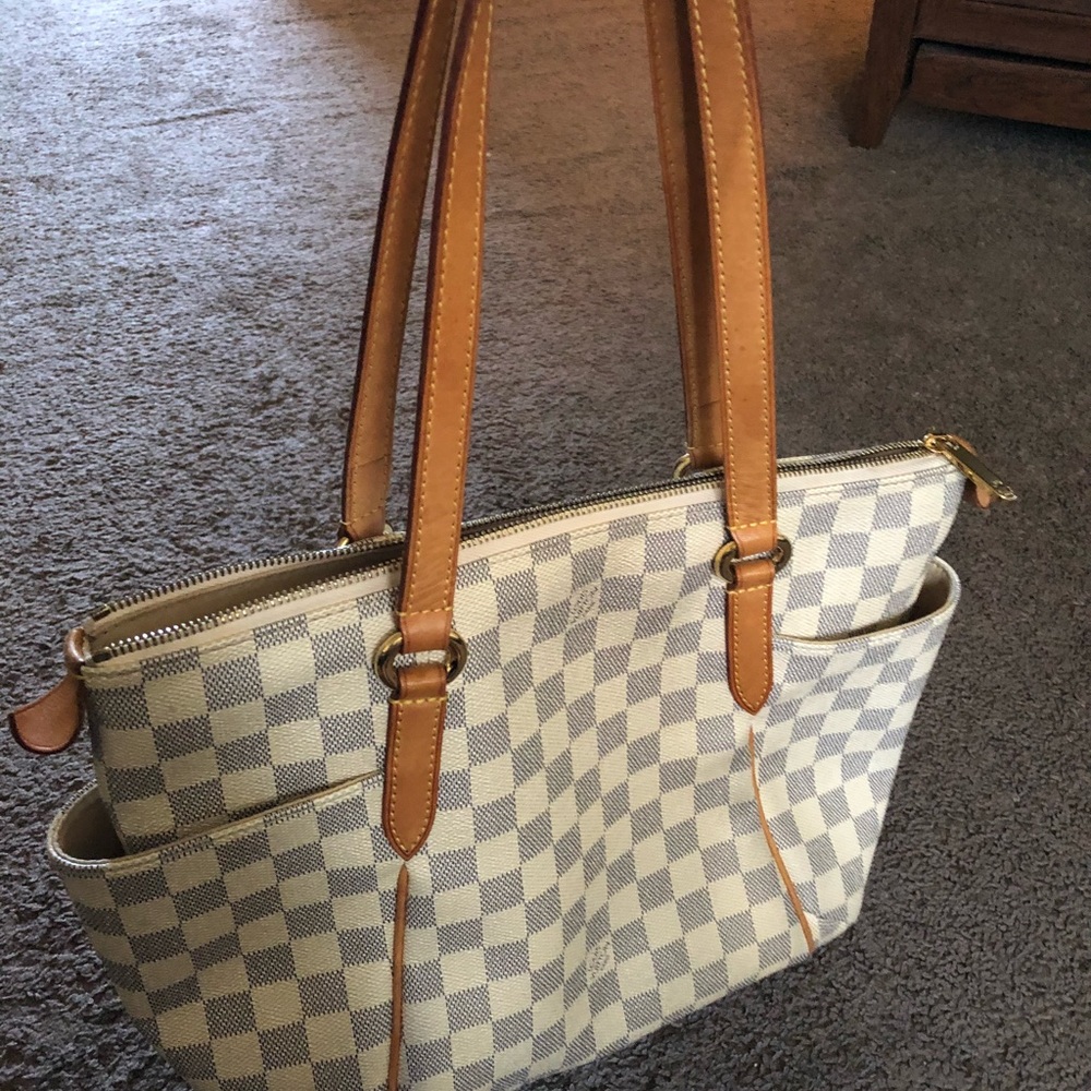 Louis Vuitton Damier Azur Pm White Canvas Bag